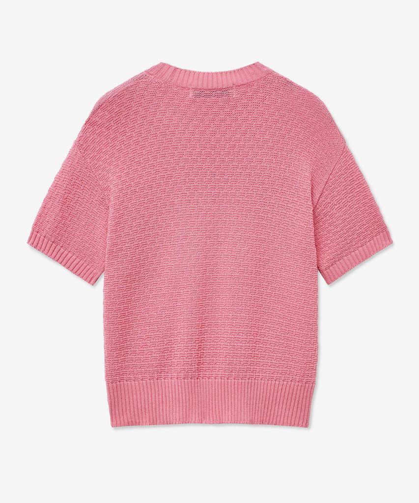 BLOND9 Soft Crop Round Short Sleeve Knit_Pink