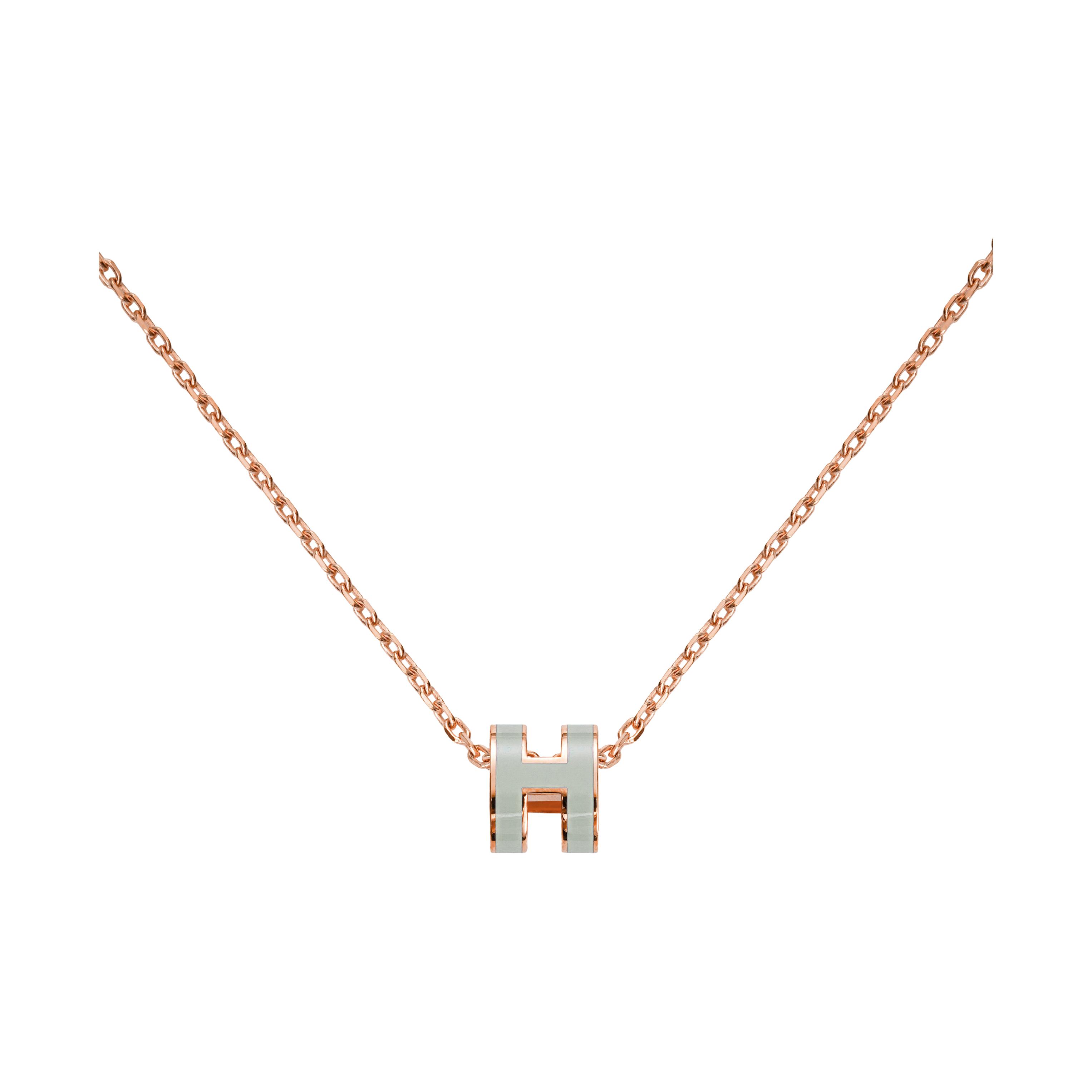 

Hermes Mini Pop H Necklace Pendant Bubble Green Women necklace Rose-Gold H147992FO17 Box+Shopping Bag
