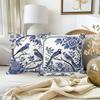 1/4 Stück Blaue und Weiße Vogel- und Blumenmuster-Kissenbezüge Sofakissenbezug Heim Schlafzimmer Zimmer Dekoration