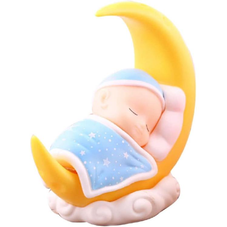 Toyvian Спящий младенец Топпер для торта Фигурка Топпер для торта Украшения на приборную панель автомобиля DIY Поделки Мини-фигурка младенца Украшение для вечеринки в честь рождения ребенка
