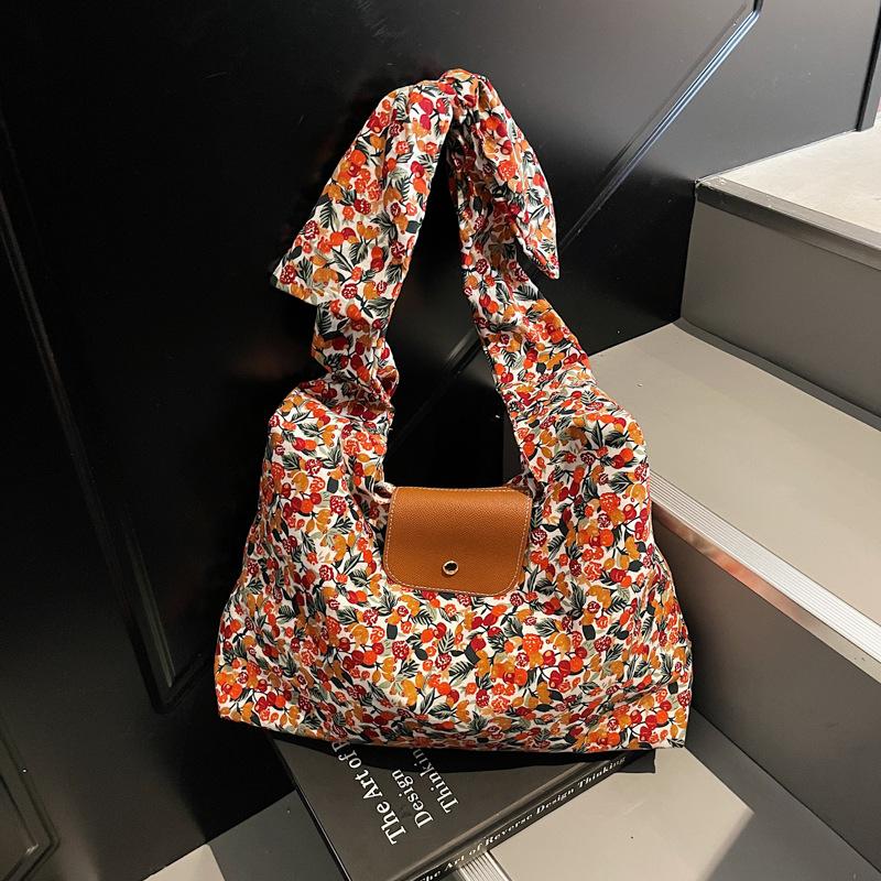 

Винтажная сумка-подмышка с принтом, сумка через плечо в стиле Simian, женская новая сумка для покупок большой вместимости 2025, сумка-тоут. оранжевый