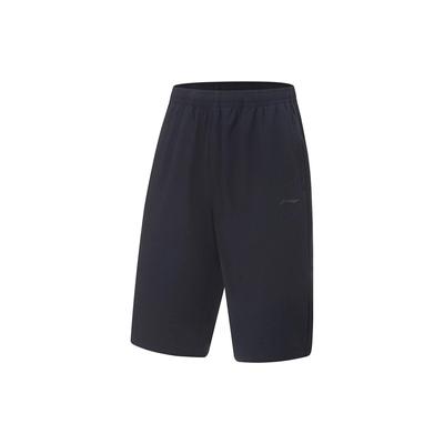 Li Ning Fitness Series Solid Color Logo Quick-Dry Seven-Point Sports Pants Men Bottoms Black AKQT019-1