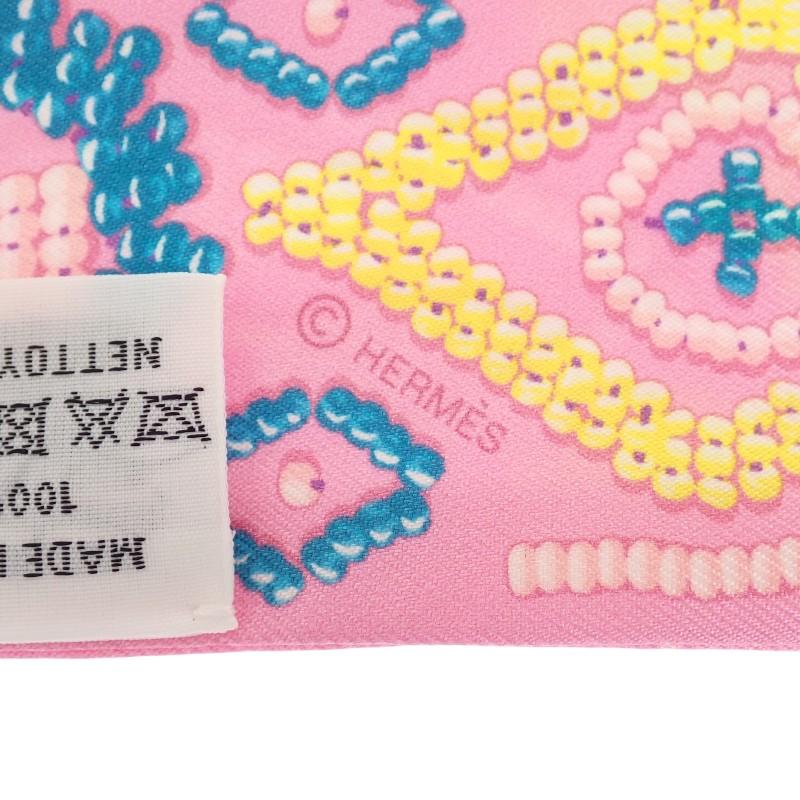 HERMES   scarf pink/blue silk Women
