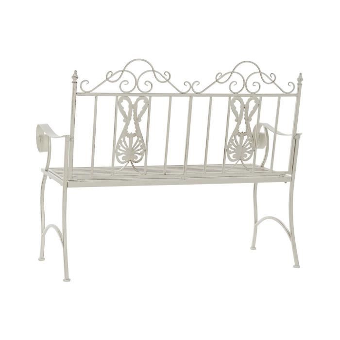 Banc - Métal - Blanc - 118 X 53 X 98 Cm - Extérieur - 2 Personnes