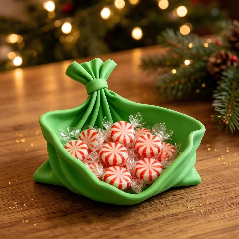 Solid-colored Gift Bag Shape Tray Lightweight 3D Printed Tray  Festive