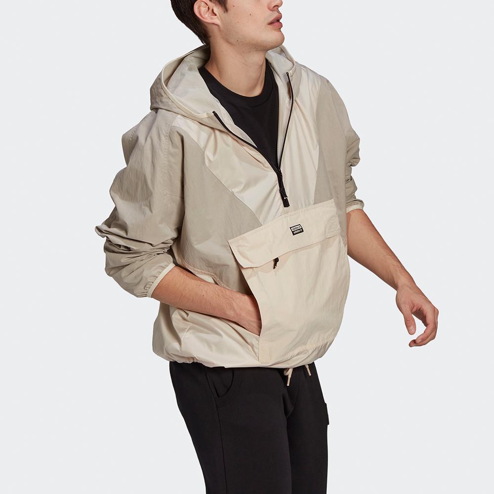 Adidas Originals V-Line Woven Hooded Half-Zip Jacket Khaki Men's GN6769