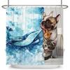 Elegant Black Cats With Gold Accents Print Water-Resistant Shower Curtain For Stylish And Modern Bathroom Decor, Unique Design