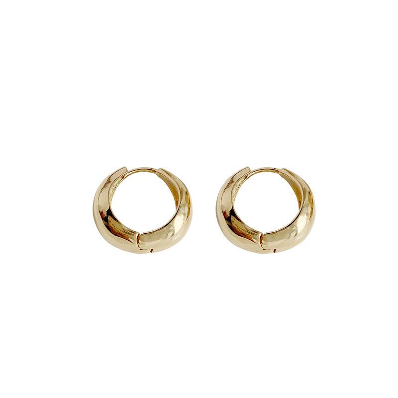 European & American S925 Sterling Silver Geometric Wide Ear Hoops - Trendy Internet Celebrity Earrings