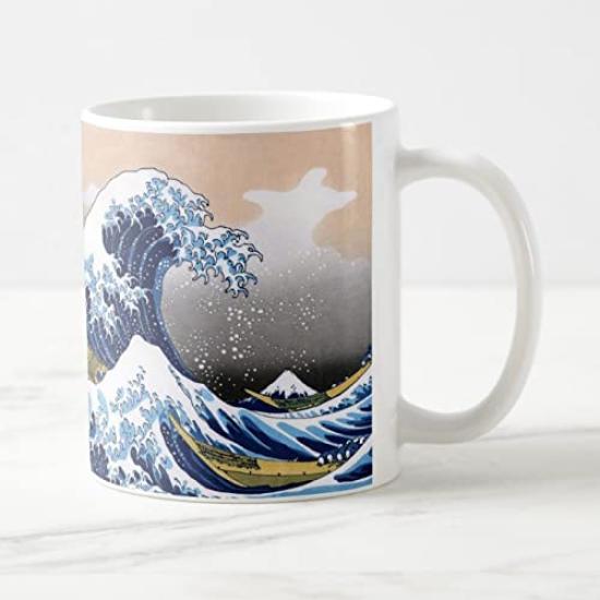 Katsushika the Great Wave Off Mug from Views of Mount Photo Mug Hokusai's "Under Kanagawa" Thirty-six Fuji (Ukiyo-e Series) (A Close-up)