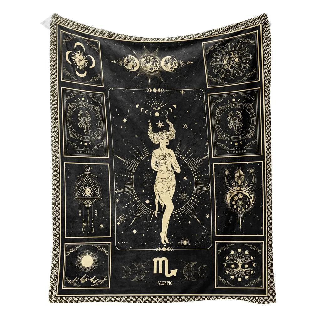 Regali Zodiaco Leone per Donne Tema Costellazione Lunare Coperta Plaid Decorazioni Astrologia Regali di Compleanno Leone Stregoneschi Coperte Gotici