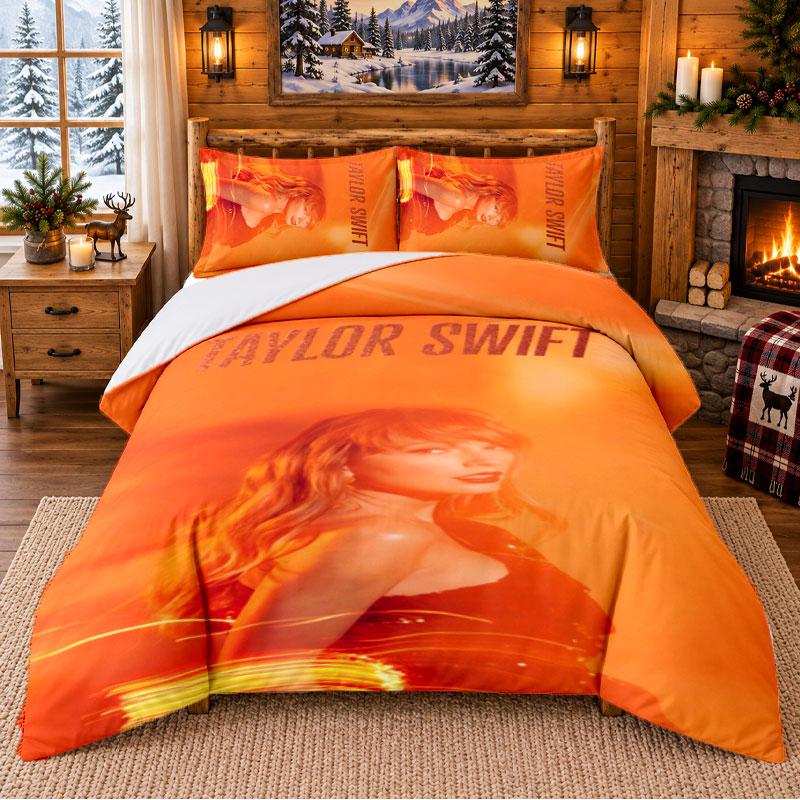 Taylor Swift Pattern Bedding 3Pcs Set Bed Sheet And Pillowcases For Indoor Bedroom