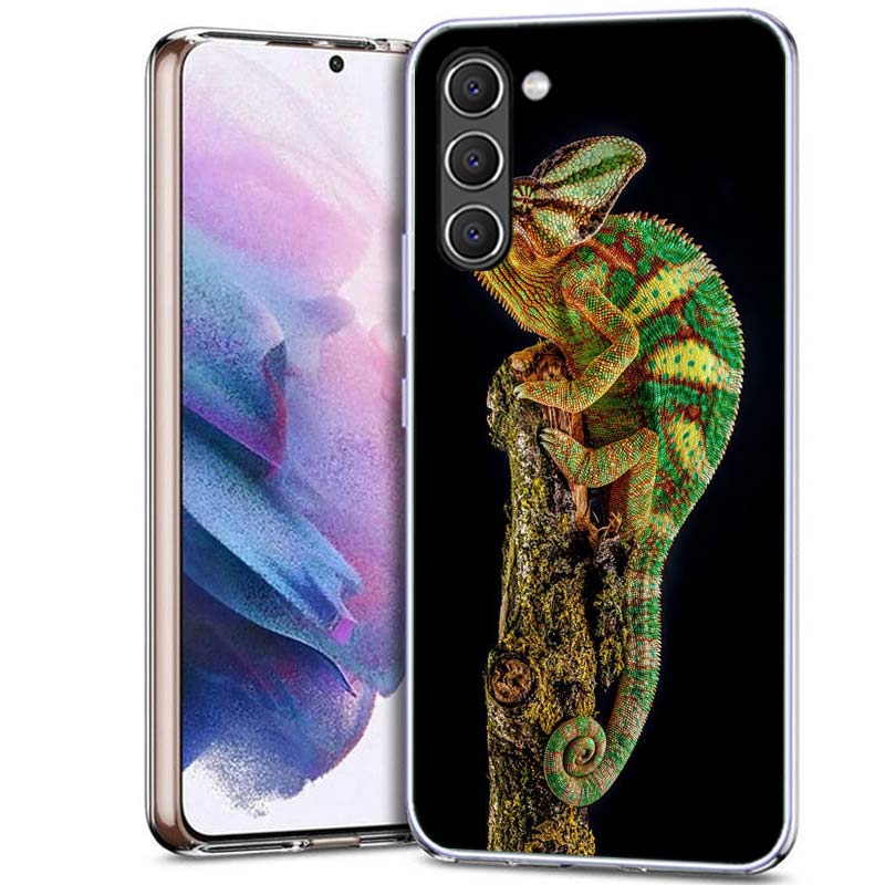 Chameleon Funny Wildlife Phone Case for Samsung A54 A14 A24 A34 A17 A37 A57 A55 A35 A25 A15 A13 A23 A33 A53 A07 A05S A04S A03 A7