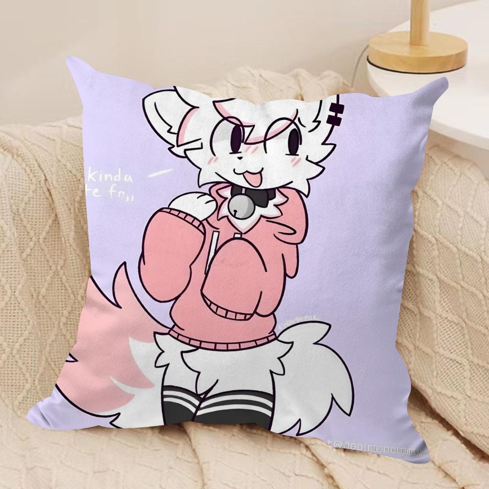 Anime Boykisser Silly Cat Cushion Cover Silky Short Plush DoubleSided Printed Pillow Case for Sofa All Seasons Home Decor Gift