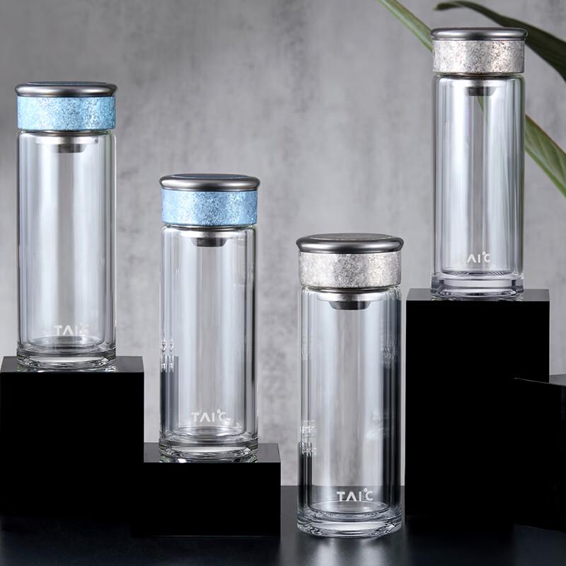 TAIC Pure Titanium Double-Layer Glass Tea Cup