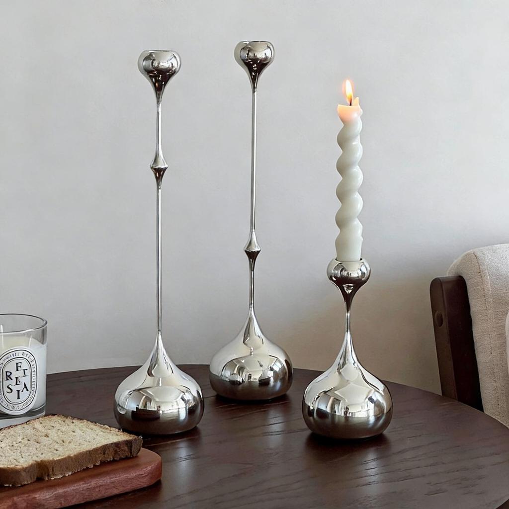 Romantic Silver Water Drop Candlestick for Weddings and Festivals