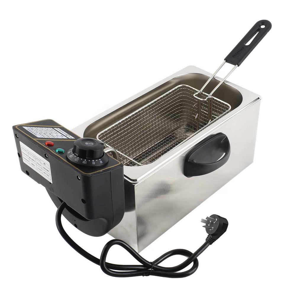Frigider electric de adâncime 4L 4.2Qt cu coș de filtrare a uleiului detașabil 1400W Oțel inoxidabil 60 200 grade Celsius 140 392