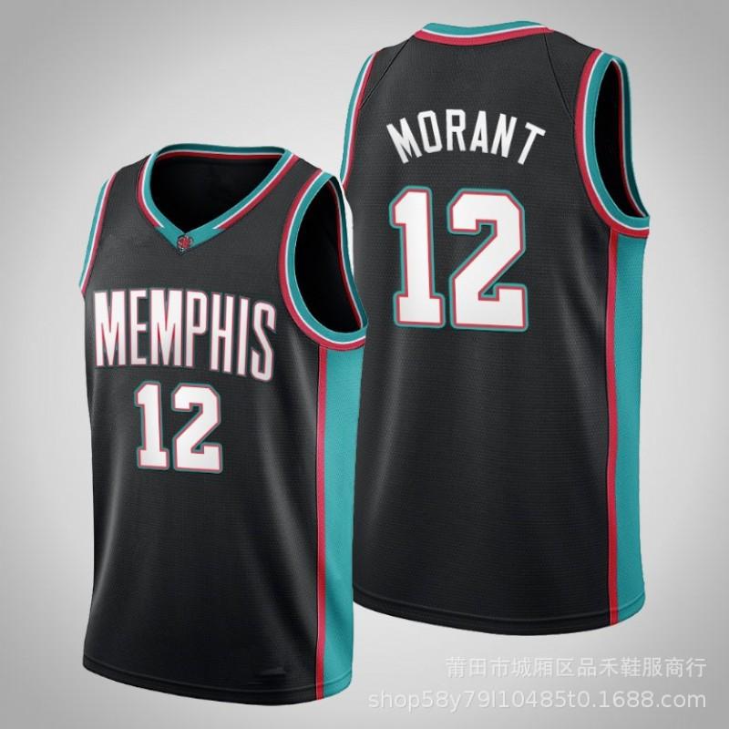 Memphis Grizzlies Ja Morant 12 Retro City Edition Basketbalový dres Zelený Unisex Bavlna Sportovní oblečení Muži Ženy