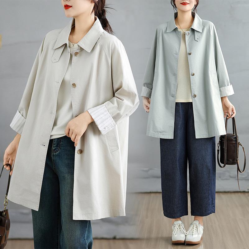 Trench da Donna a Lunghezza Media Monopetto - Versatile per l'Inizio dell'Autunno