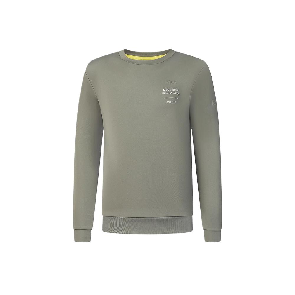 

Fila Фитнес Повседневный Удобный Мягкий Пуловер Круглый Вырез Длинный Рукав Толстовка Мужская толстовка Дымчато-оливковый Хаки A11M511218F-DK L
