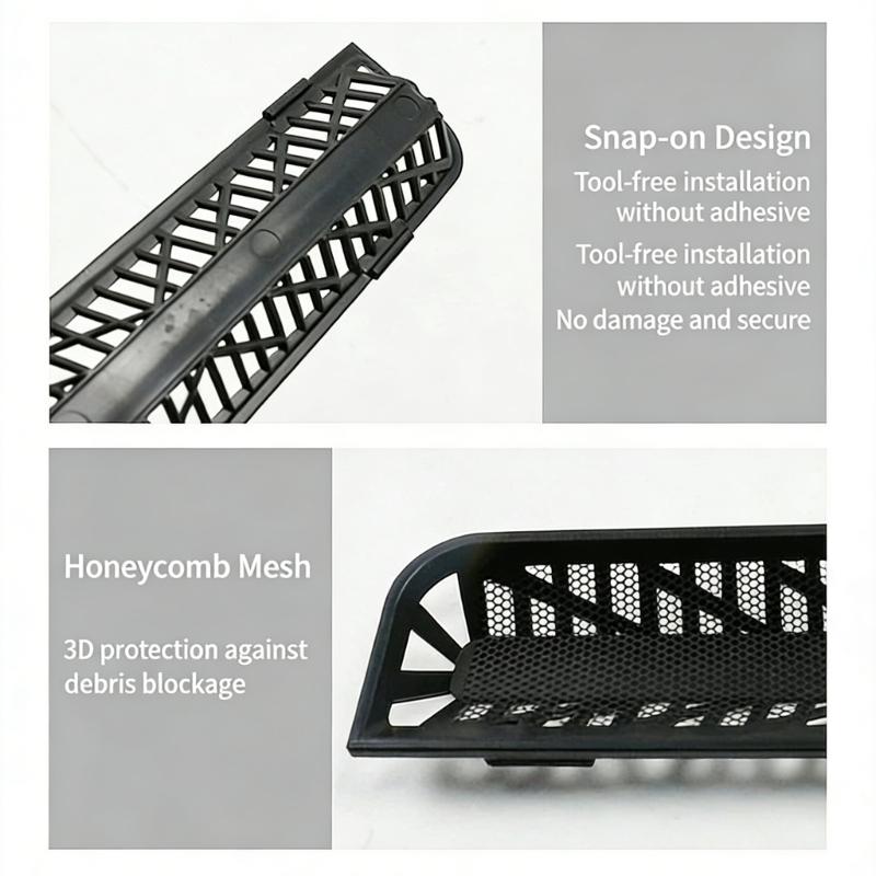 Rear Air Outlet Vent Cover Shielding Prevents Debris With Mesh Design Easy Installation For Back Seat Scratch Resistant