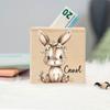 Personalised Piggy Bank Elephant Deer with Name Money Box Coin Collection Boxes Wooden Coin Bank Birthday Holiday Gift for Child