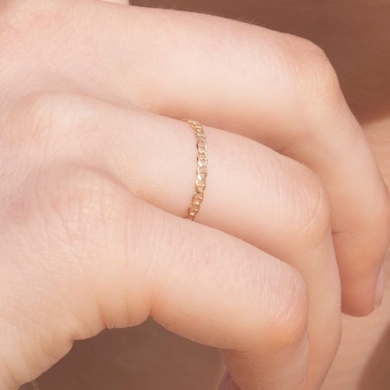 AVANT LE LEVER DE LUNE [14K] Bague Chaîne Flexible GR6