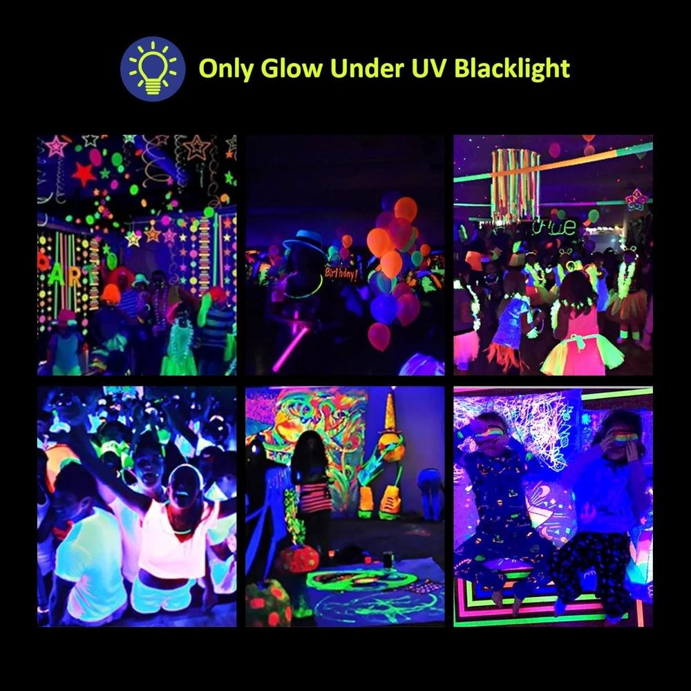 UV Glow Cotton Tape Neon Gaffer Safety Masking Warning Fluorescent Self-Adhesive Wedding Party Home Decoration Floors Stage