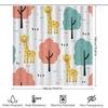 Whimsical Giraffe Trees Fabric Shower Curtain Pastel Colors For Bathroom Decor 3D Printed Waterproof Bath Mat Set With Hooks Per