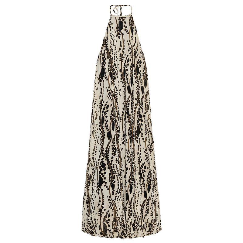 

Zaprha 2025 Summer New Fashion Loose Print Sleeveless Neck Collar Backless Dress 2183068 Multi-color L