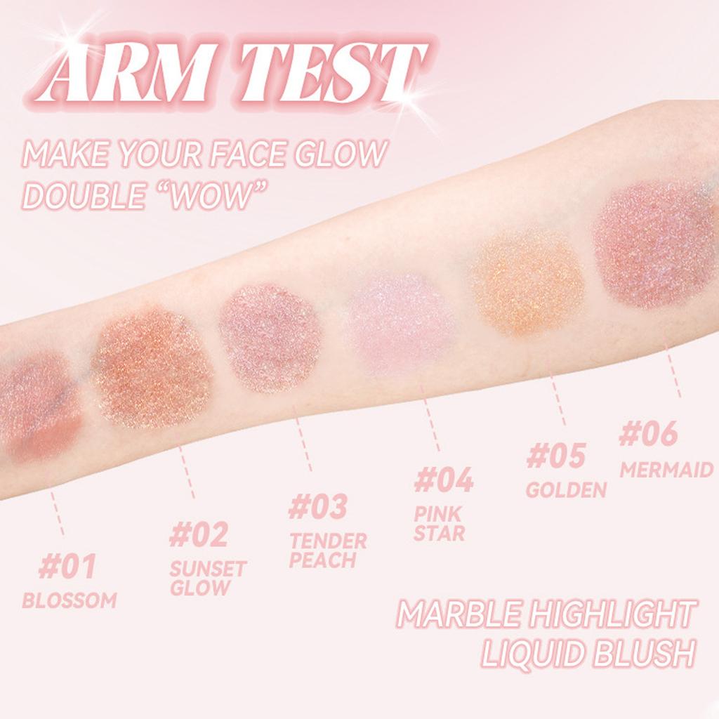 1Pc Silky Smooth Liquid Blush for Women Girls Buildable Blendable Lightweight Cheek Color Long Lasting Natural Makeup Cosmetic