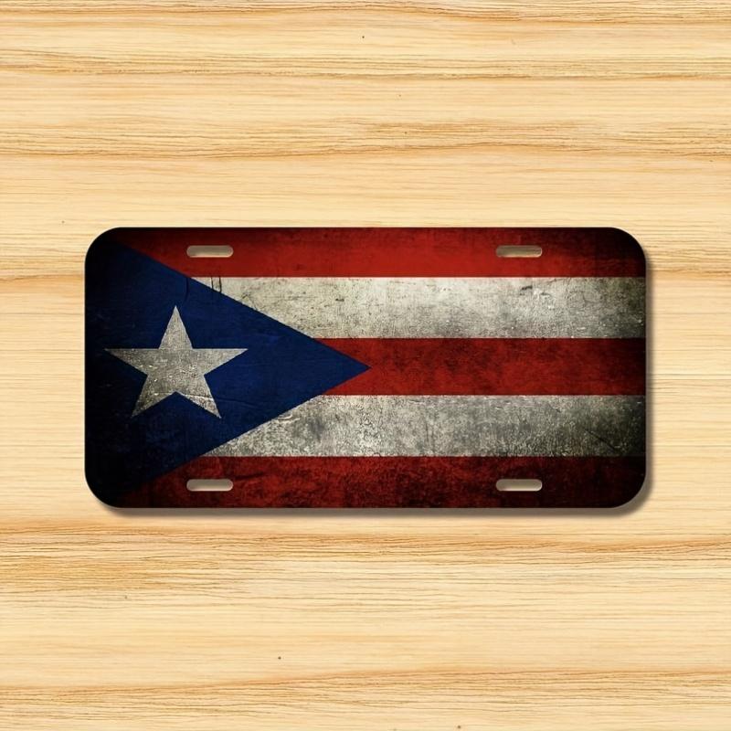 

Puerto Rico Flag Distressed Vintage D Flat Aluminum Tin Sign for Patriotic Car Wall Decor Beach House Bar Garage Art 15x30cm(5.9x7.8inch)