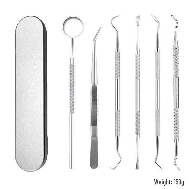 Dental Tools Kit: Stainless Steel Teeth Cleaner, Probe, Pick & Excavator for Oral Care