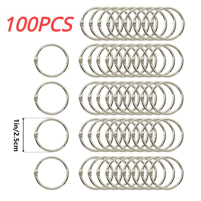 

100 шт. кольцо для переплета листов, кольца для переплета, кольца для книг, металлические кольца для учетных карточек, кольца для флэш-карт, кольца для учетных карточек, бумажные кольца, малый переплет 100pcs