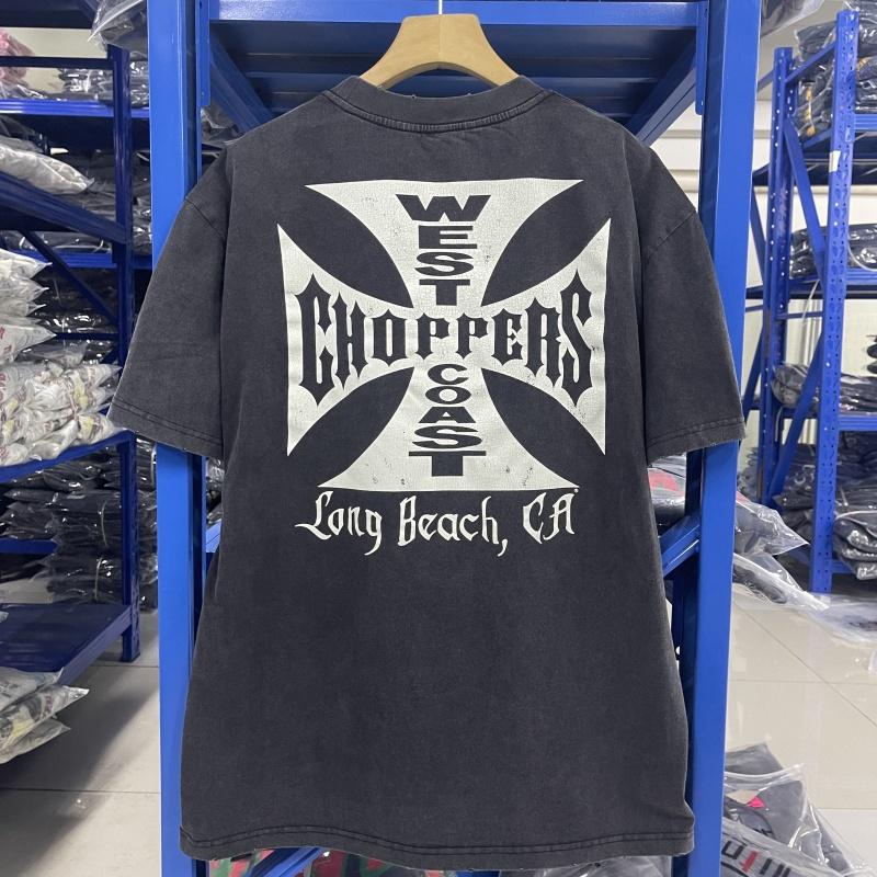 Summer Vintage West Coast Choppers Printed Washing TShirt Women Cotton Breathable Retro Biker Style Loose Fit Casual Streetwear