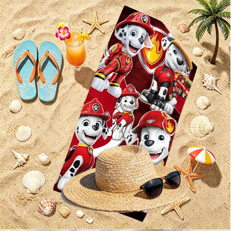 Asciugamano da Spiaggia con Stampa PAW Patrol, Asciugamano da Spiaggia Versatile Leggero Assorbente per Piscina Surf Yoga Bagno, Regalo Perfetto per Compleanno e Vacanze