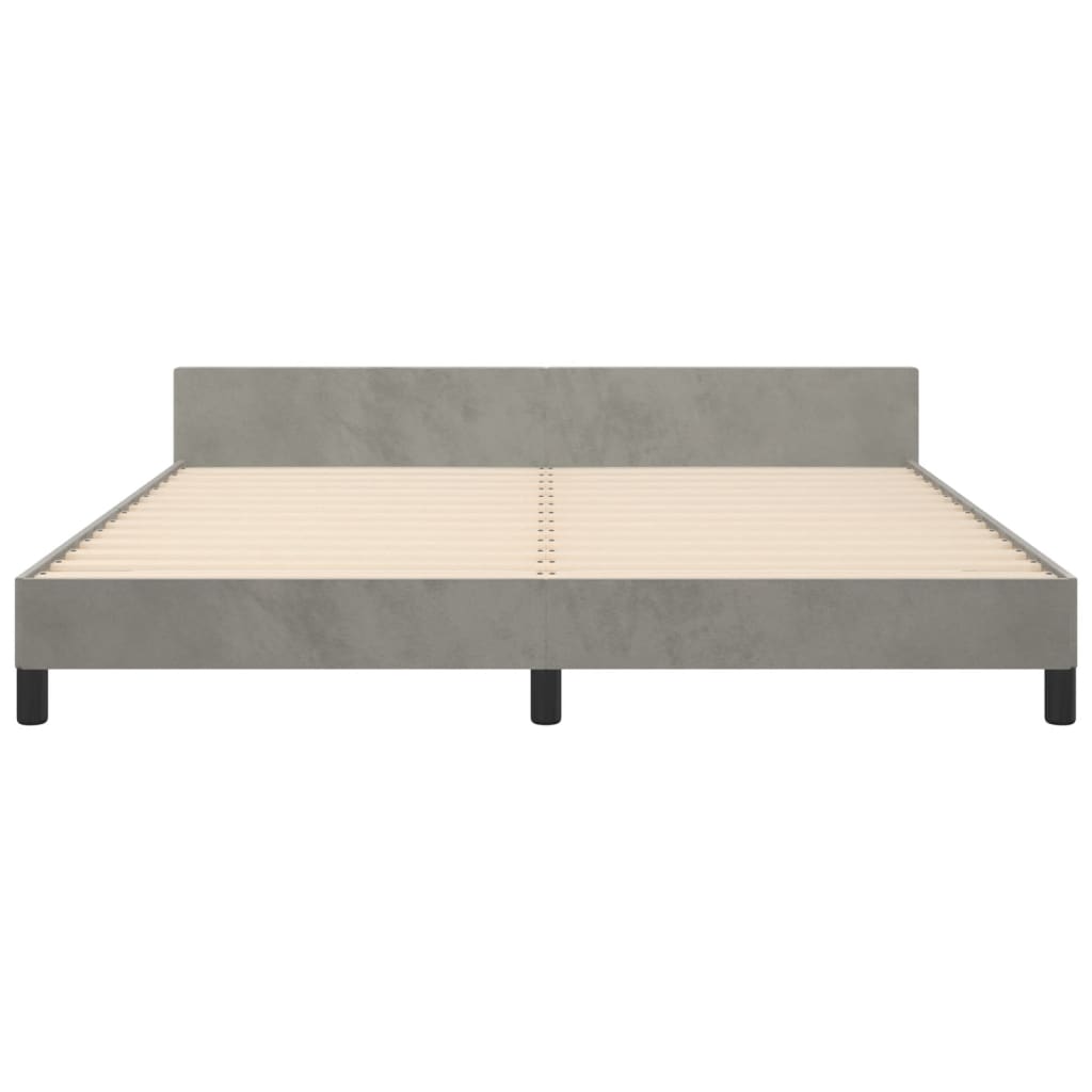 Bed Frame without Mattress Light Grey 160x200 cm Velvet
