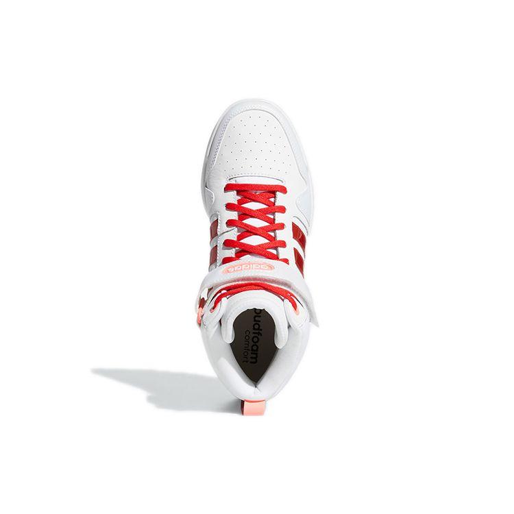 Adidas Neo Postmove Mid Comfortable Durable High-Top Skate Shoes Women Sneakers White Red GZ3799