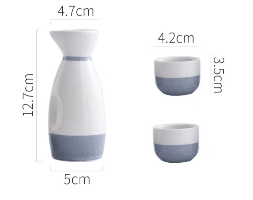 Japanese-Style Sake Pot Izakaya Wine Set Small Wine Bottle Wine Dispenser Sake Glass Kiln-Changed Porcelain Wine Set