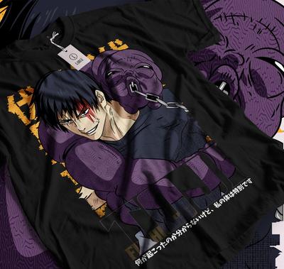 Fushiguro Toji tričko jujutsu kaisen nejlepší anime hororové černé tričko 010