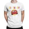 Pixar Cars Birthday Boy Lightning McQueen Men T Shirt Vintage Tee Shirt Short Sleeve Crew Neck T-Shirts 100% Cotton Idea Tops