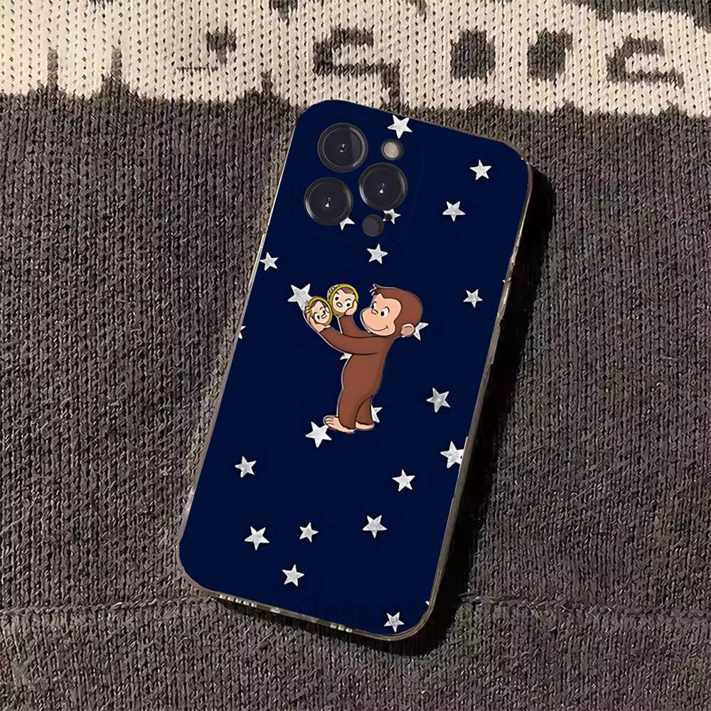 Luxury Y2K Curious George Phone Cases For iPhone 17 16 15 14 13 12 11 Pro Max Plus Luxury Camera Protection Plastic