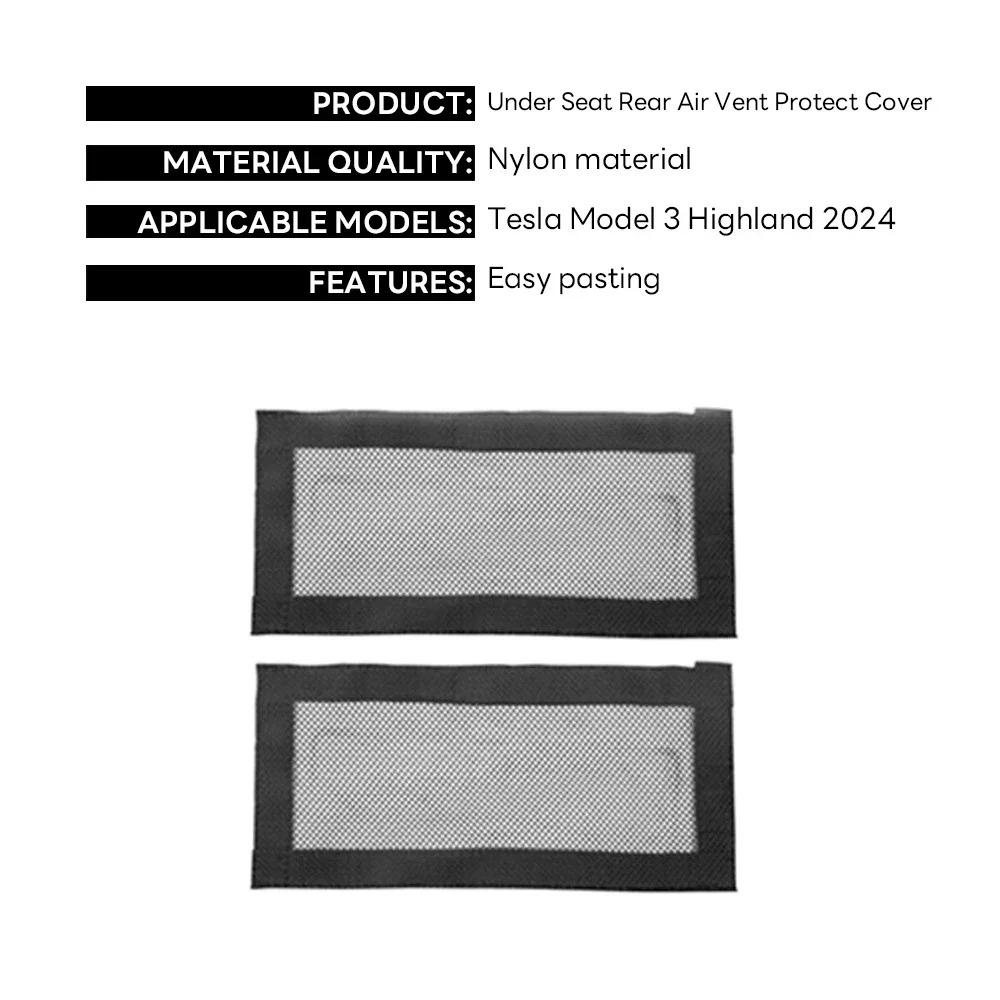Under Seat Air Vent Cover For Tesla Model 3+ Highland Underseat Air Outlet Protective Cover Anti-blocking Car Accessories 2024