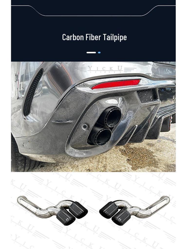 Mercedes GLE Coupe LD Style Carbon Fiber Rear Diffuser with Lights, Four-Outlet Exhaust Tips (2020-2025)