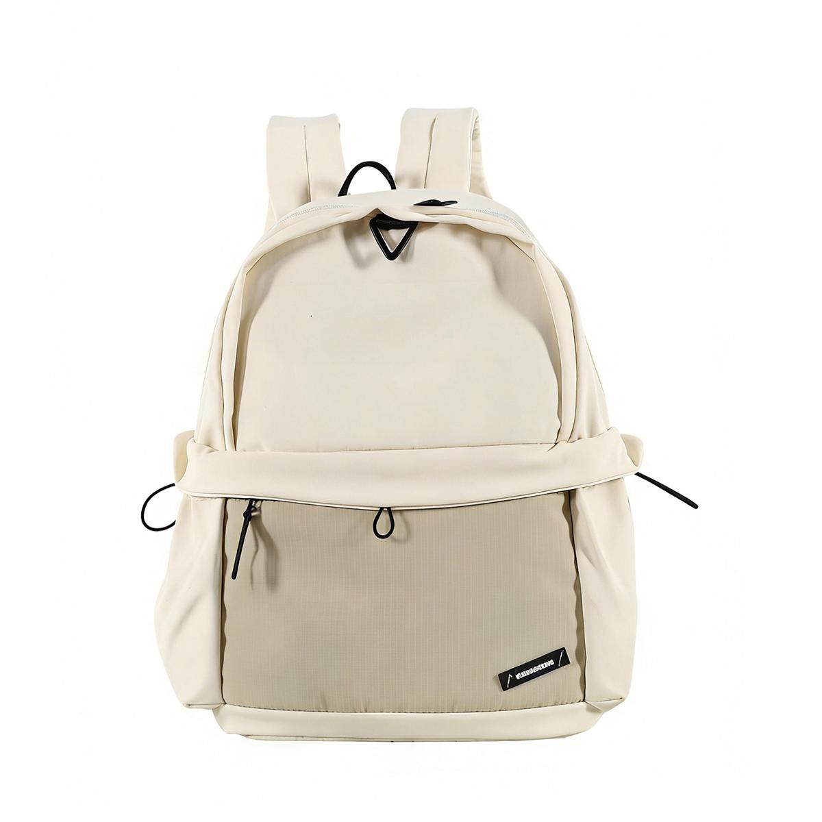 

Outdoor Lightweight Travel Large-Capacity Backpack Water-Repellent Nyl Junior High School Backpack Male High School Student School Bag Female бежевый