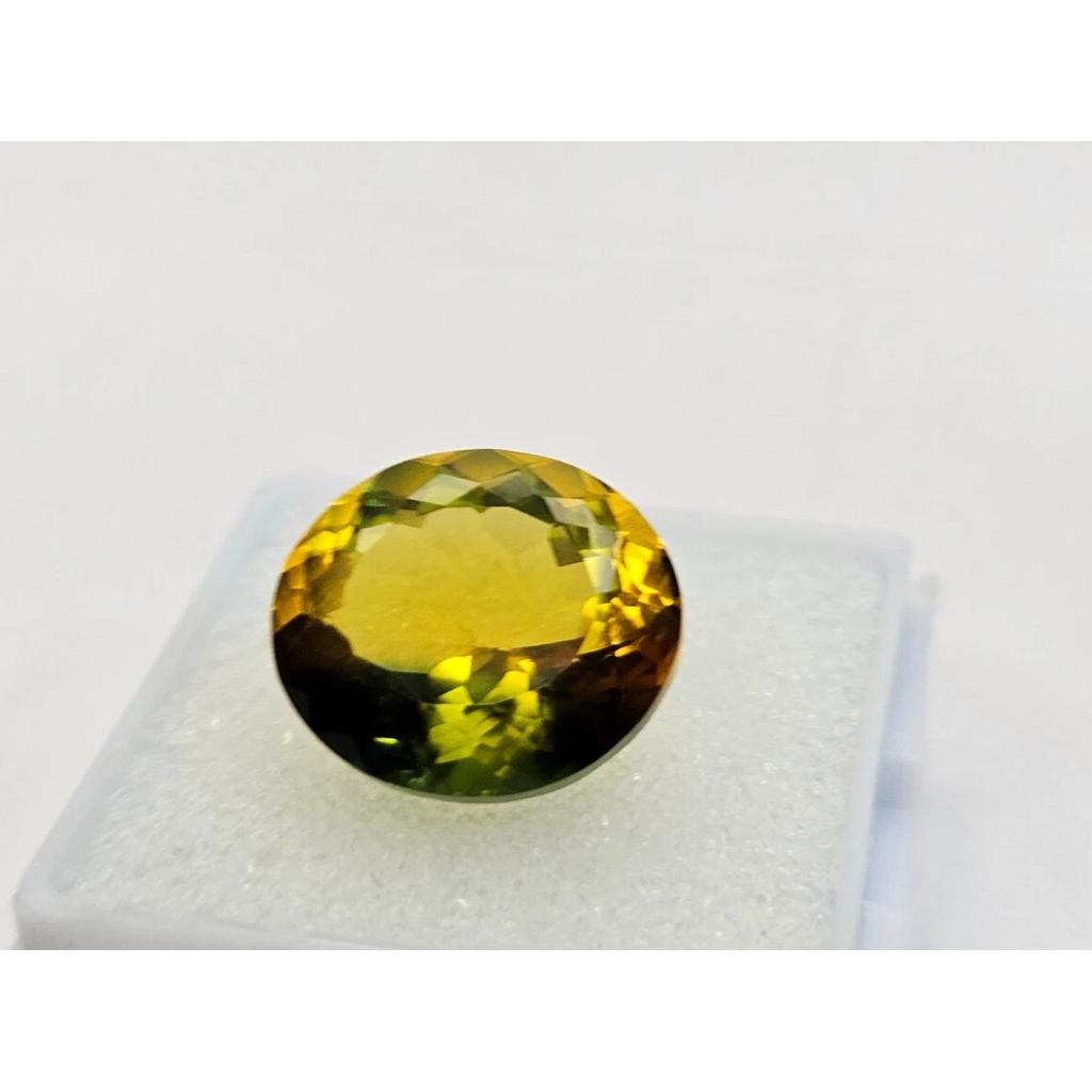 Natural Bi-Color Tourmaline Oval Cut 9-10 Ct Fabulous Certified Loose Gemstone