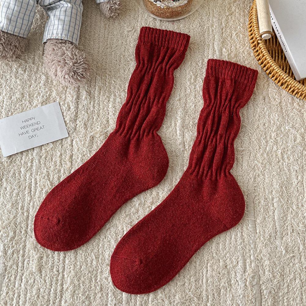 

Wool New Year Christmas Socks Sweet Female Hosiery Gift Middle Tube Socks Christmas 4