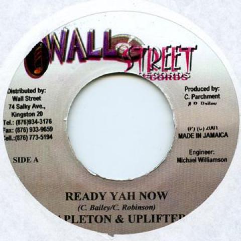 7inch Record CAPLETON, UPLIFTER / LUCAN, JAH THU - Ready Yah Now / War Wall Street 2001 Jamaica Reggae, Ska & Dub