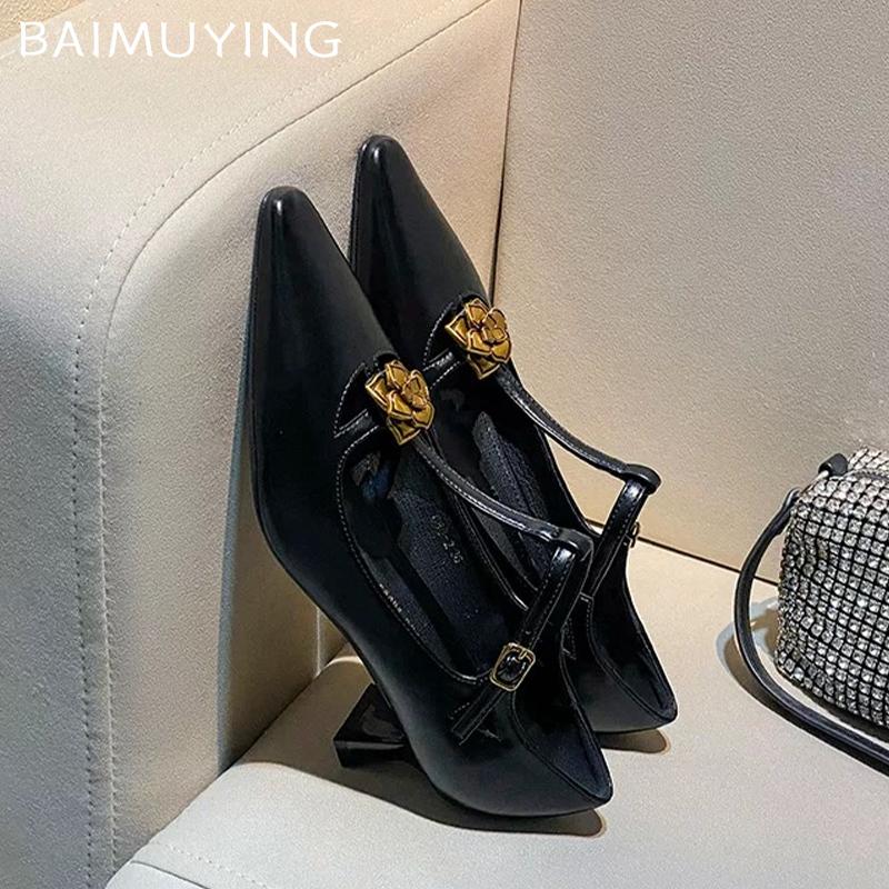 Flache Damen Elegante Schuhe Spitzschuh Mittelhohe Absätze Mode Sandalen 2025 Trend Winter Kleid Party Pumps Designer Damen Zapatillas