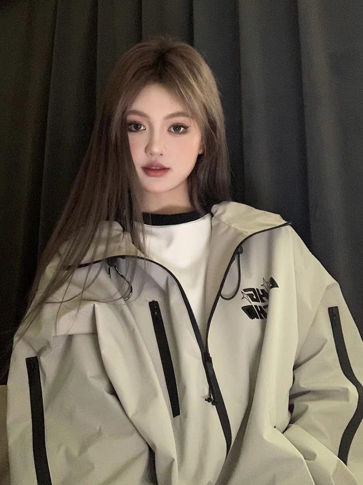 

Модные новые американские ретро-куртки для мужчин и женщин: Стильная верхняя одежда на весну и осень M серый