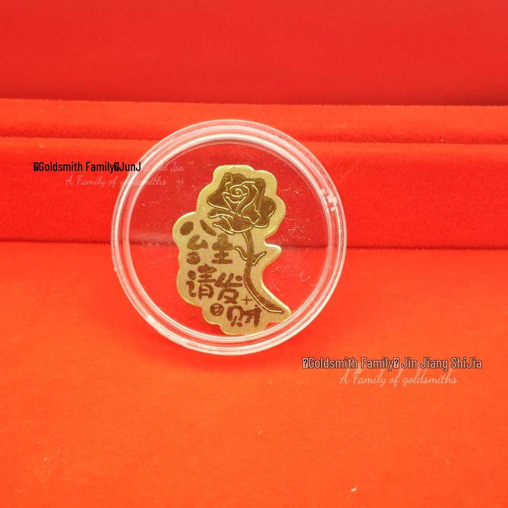 Shuibei 999 Fine Gold Phone Sticker 2mg: God of Wealth, Persimmon, Lucky Cat Amulet Souvenir Gift.